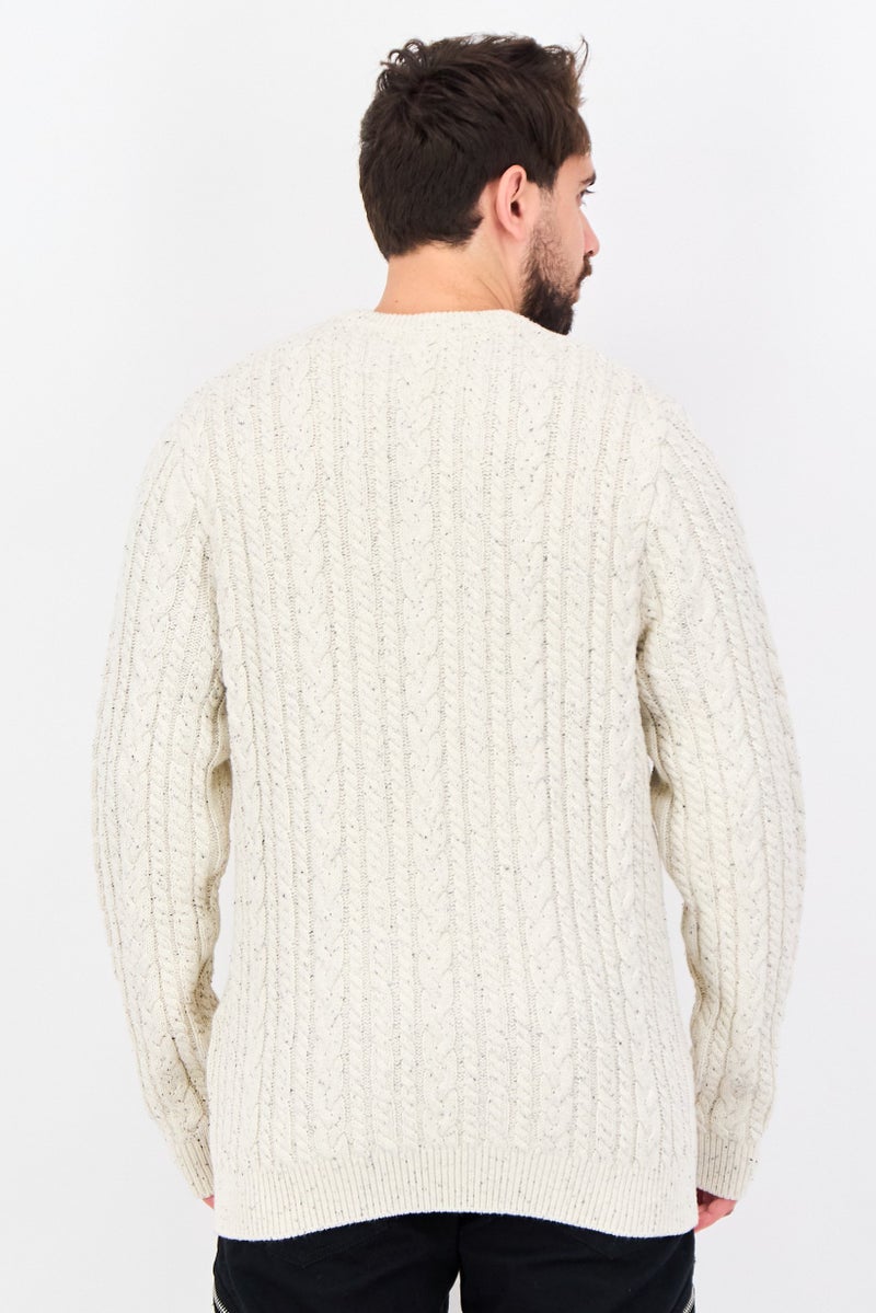 Celio Men Crew Neck  Long Sleeve Crochet Sweater, Multicolor - Image 4