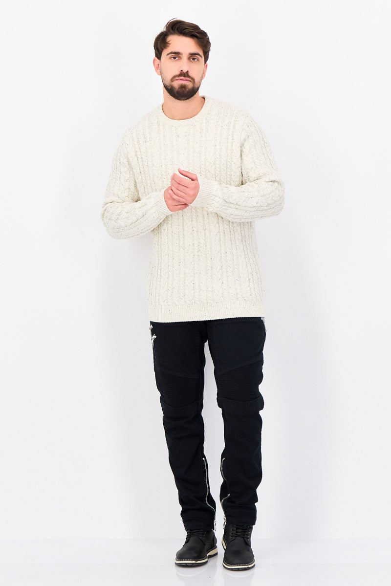 Celio Men Crew Neck  Long Sleeve Crochet Sweater, Multicolor - Image 3
