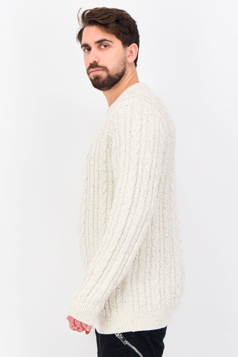 Celio Men Crew Neck  Long Sleeve Crochet Sweater, Multicolor - Image 2