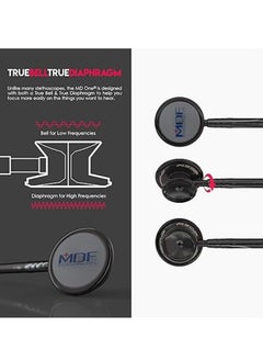 MDF Instruments MDF Instruments, MD One Stainless Steel Stethoscope, Adult, Black Tube, Black Chestpieces-Headset, MDF777BO  - Image 4