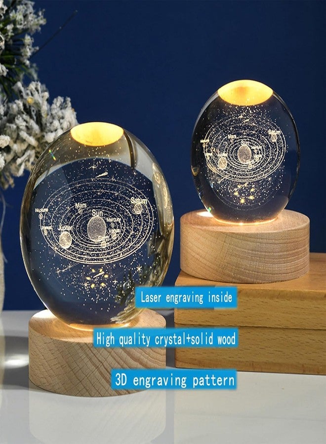 Desidiya Galaxy Projector Night Light & Solar System LED Crystal Ball Space Lamp for Kids’ Bedroom, House Party Decor, Adjustable Magnetic White Astronaut Head Light for Decoration (Combo) - Image 4