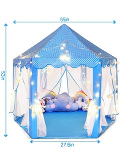 BabyGo BabyGo Kids Prince Princess Castle Tent for Kids | Theme Play Tent with for Kids | Mosquito Net Design Tent for Kids | Lighting Tent House | Blue Color  - Image 3