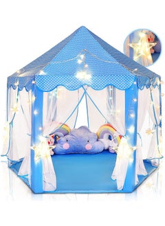 BabyGo BabyGo Kids Prince Princess Castle Tent for Kids | Theme Play Tent with for Kids | Mosquito Net Design Tent for Kids | Lighting Tent House | Blue Color  - Image 1