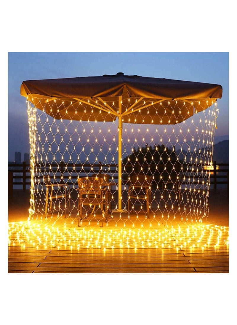 Generic - Litehom LED Net Mesh String Lights, 9.8Ft X 6.6Ft, 192 LEDs, 8 Modes Diwali Decor with Diwali Lights for Home Decoration! LED Diwali Light, LED Lights for Home Decoration (3x2 Net Warm-White) - Image 1