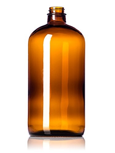 Sally's Organics Sally's Organics 32oz Amber Glass Bottles - 2 Pack with USA-Made Tight Seal Lids - Quart-Sized Brown Glass Growlers for Beer, Kombucha, and Juice Storage  - Image 2