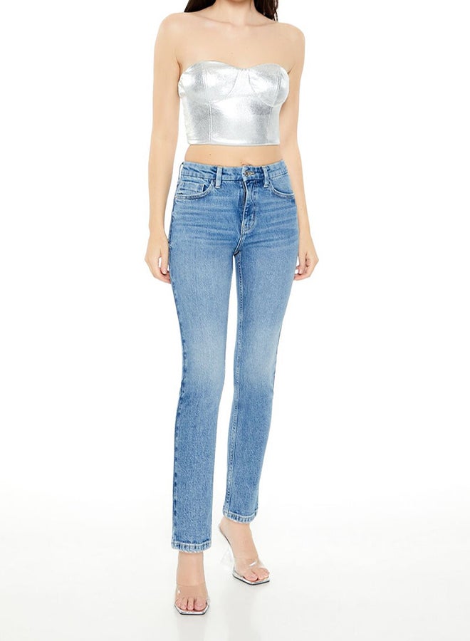 FOREVER 21 Velour Sleeveless Crop Top - Image 2