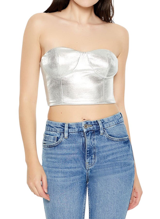 FOREVER 21 Velour Sleeveless Crop Top - Image 1