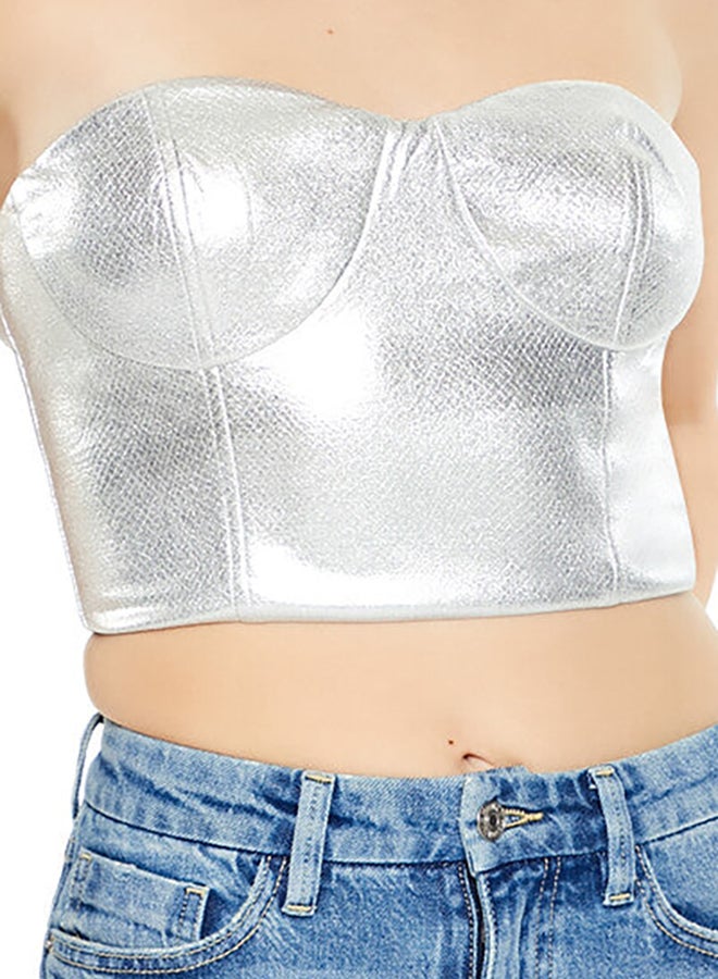 FOREVER 21 Velour Sleeveless Crop Top - Image 3