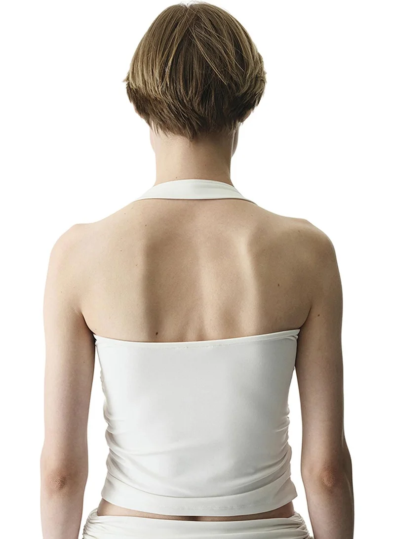 بنتي Women's Cloud Halter Neck Top - White