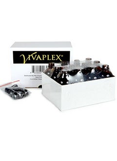 Vivaplex Vivaplex, 12, Amber, 4 oz Glass Bottles, with Lids  - Image 2