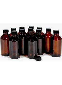 Vivaplex Vivaplex, 12, Amber, 4 oz Glass Bottles, with Lids  - Image 1