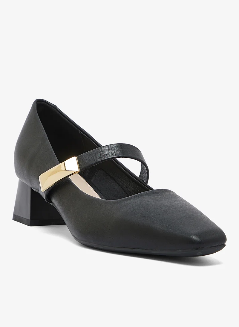 Ginger Strap Detail Block Heel Mary Janes