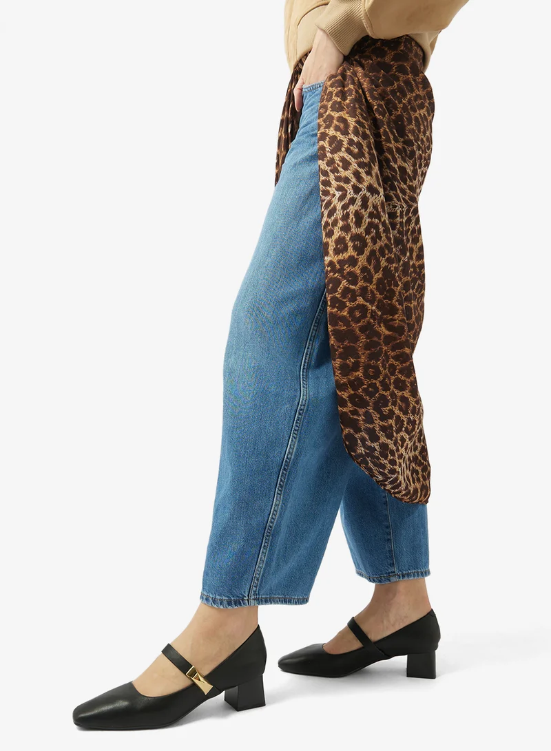 Ginger Black Strap Detail Block Heel Mary Janes for Women | Best Price UAE