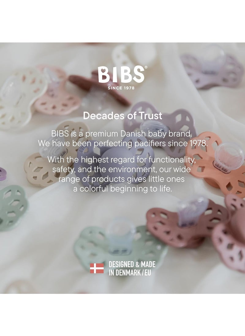 BIBS - Pacifier Infinity 2 PACK Anatomical Silicone Size 1 Vanilla/Pine - Image 1