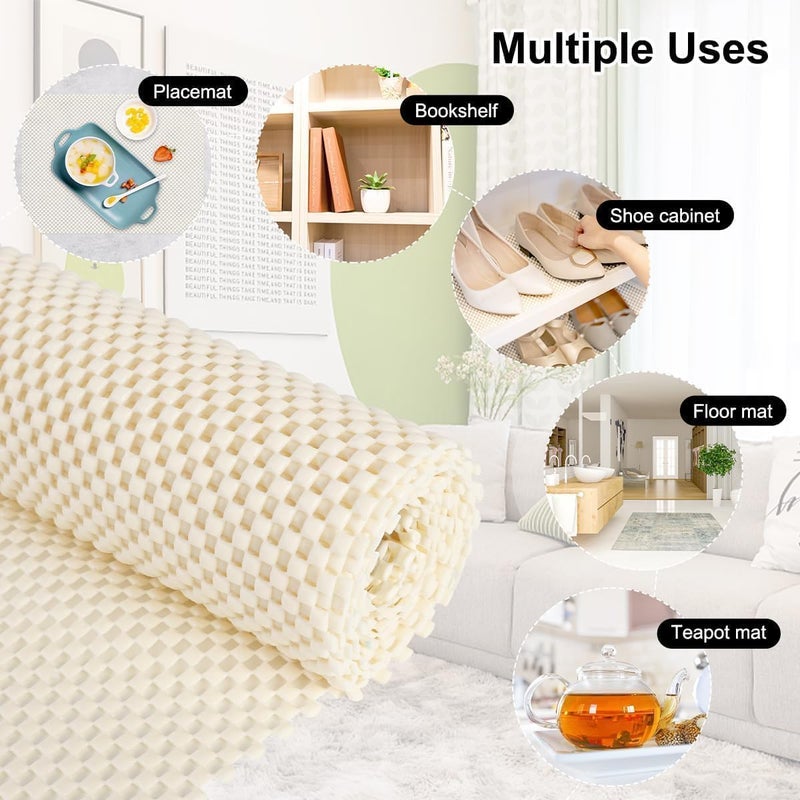 Aputue Anti Slip Rug Underlay, Heavy Duty 61x244cm Non Skid Pad for Hardwood and Tile Floors, Rug Gripper Underlay Prevents Sliding and Movement for Area Rugs - Image 4
