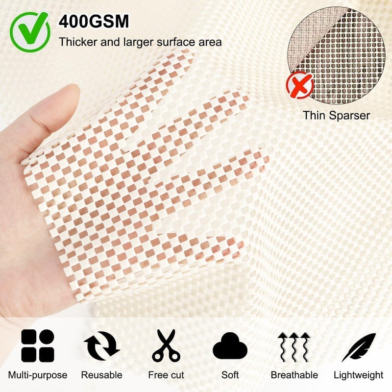 Aputue Anti Slip Rug Underlay, Heavy Duty 61x244cm Non Skid Pad for Hardwood and Tile Floors, Rug Gripper Underlay Prevents Sliding and Movement for Area Rugs - Image 5