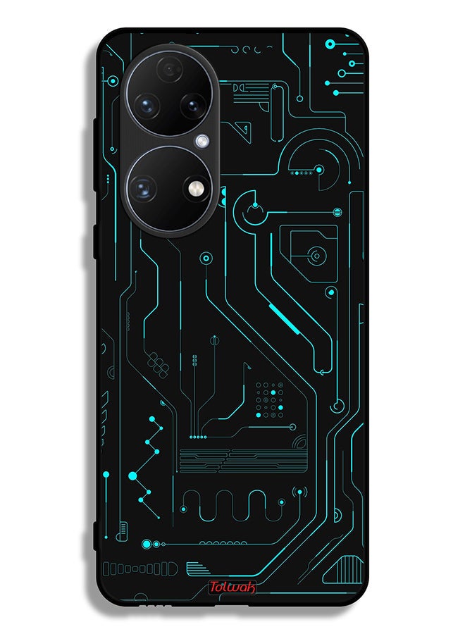 Tolwak Huawei P50E Protective Case Cover Digital Art Circuits Minimalism Multiple Display - Image 2
