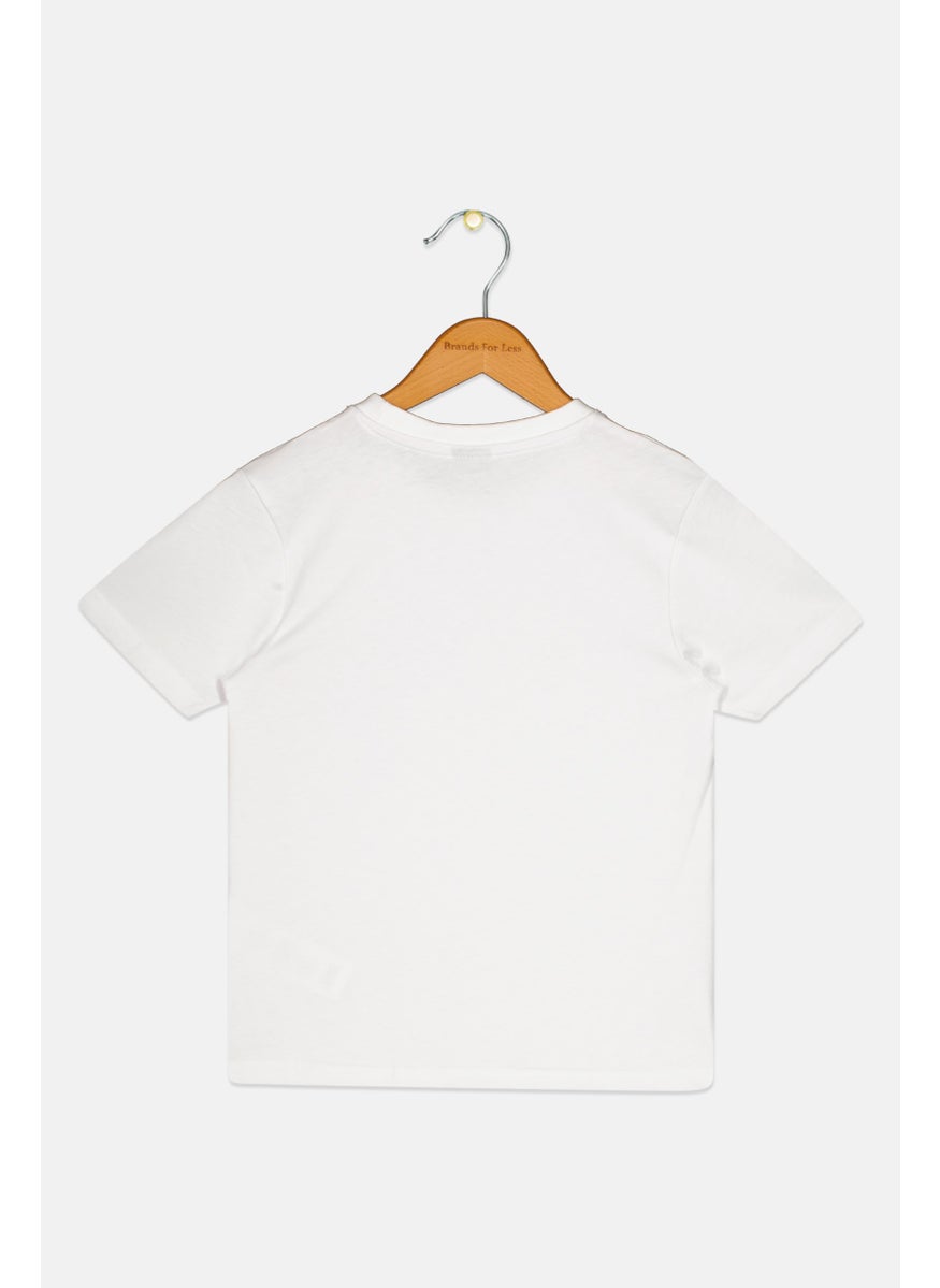 NAUTICA - Kids Boy Short Sleeve Brand Logo T Shirt, White - Image 1