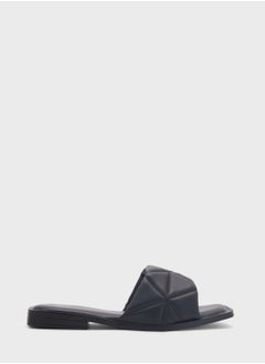 Women Flat Sole Faux Leather Slippers