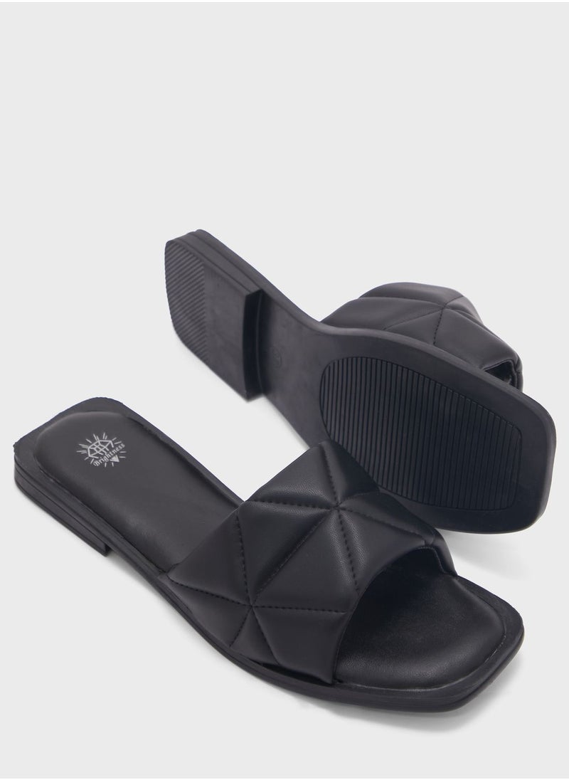 DeFacto - Women Flat Sole Faux Leather Slippers - Image 1