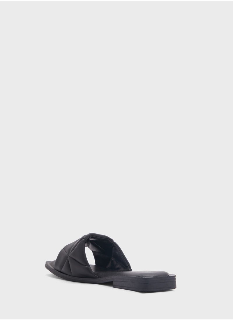 DeFacto - Women Flat Sole Faux Leather Slippers - Image 1