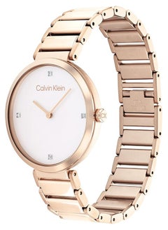 CALVIN KLEIN CALVIN KLEIN MINIMALISTIC T BAR 36MM WOMEN's LIGHT GREY DIAL, IONIC PLATED CARNATION GOLD STEEL WATCH - 25200135  - Image 2