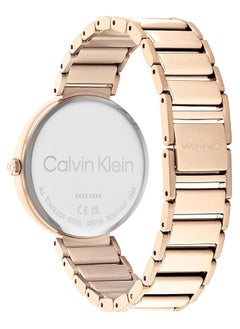 CALVIN KLEIN CALVIN KLEIN MINIMALISTIC T BAR 36MM WOMEN's LIGHT GREY DIAL, IONIC PLATED CARNATION GOLD STEEL WATCH - 25200135  - Image 3