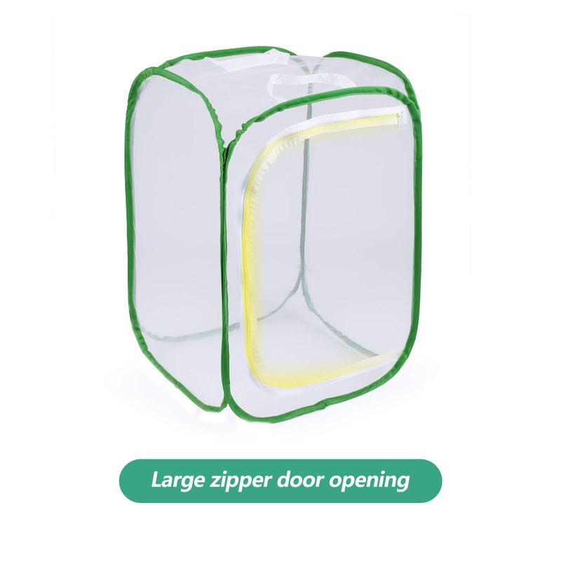 RESTCLOUD 23.6" Large Butterfly Habitat Insect Cage Caterpillars Enclosure Pop-up Clear View 6 Mesh Panels 15.7 x 15.7 x 23.6 Inches Tall - Image 4