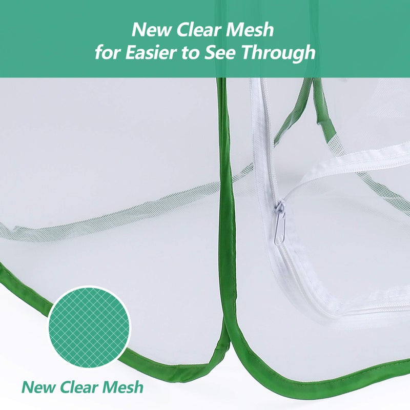 RESTCLOUD 23.6" Large Butterfly Habitat Insect Cage Caterpillars Enclosure Pop-up Clear View 6 Mesh Panels 15.7 x 15.7 x 23.6 Inches Tall - Image 5