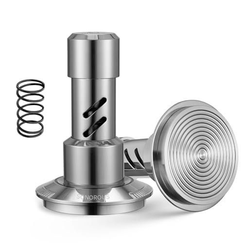 muvna 533mm Espresso Tamper with Sound Feedback MUVNA SelfLeveling 4Spring Calibrated Coffee Tamper in Gift Impact for Easier Tamping Better Extraction Fits 533mm Portafilters Silver - Image 3