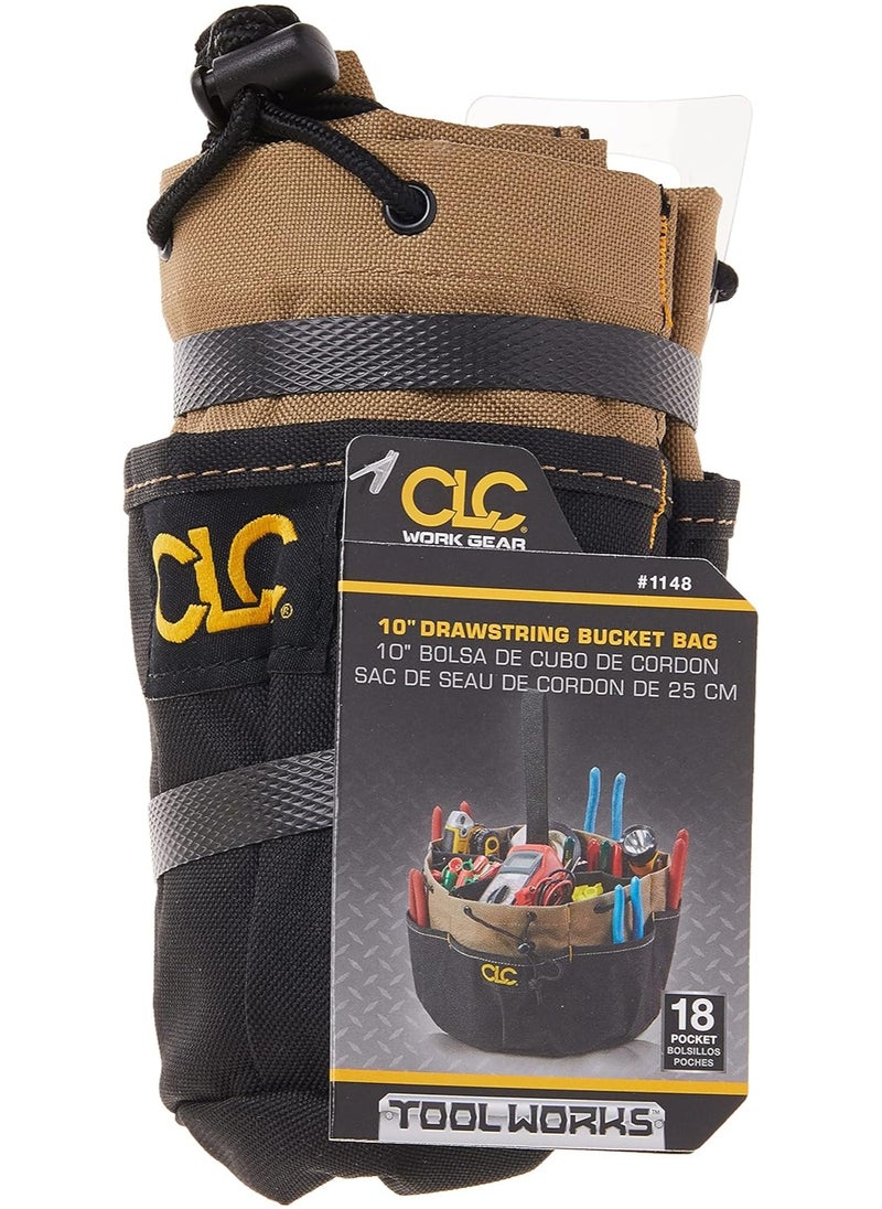 Custom Leathercraft CLC Custom LeatherCraft 1148 Drawstring Bucket Bag, 18 Pocket , Black  - Image 3