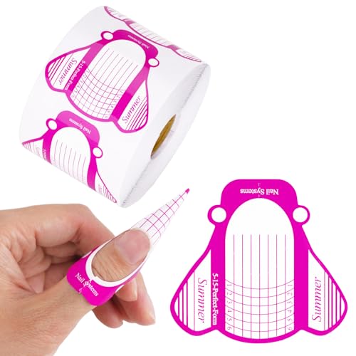 G2PLUS Nail Forms for Gel Builder 500PCS Nail Extension Forms Rose Nail Forms for Acrylic Nails Reusable Nail Tip Guide Stickers for DIY and Home Use Salon Supplies - Image 1
