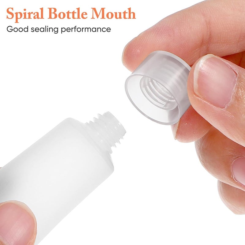 KALLORY 50pcs 10ml Refillable Travel Lotion Tubes with Frosted White Plastic Bottles for Shampoo and Skincare, Portable Leak-proof Travel Toiletry Containers for Men and Women - Image 3