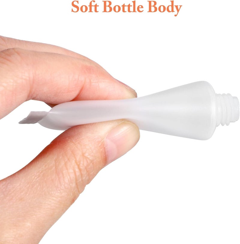 KALLORY 50pcs 10ml Refillable Travel Lotion Tubes with Frosted White Plastic Bottles for Shampoo and Skincare, Portable Leak-proof Travel Toiletry Containers for Men and Women - Image 4