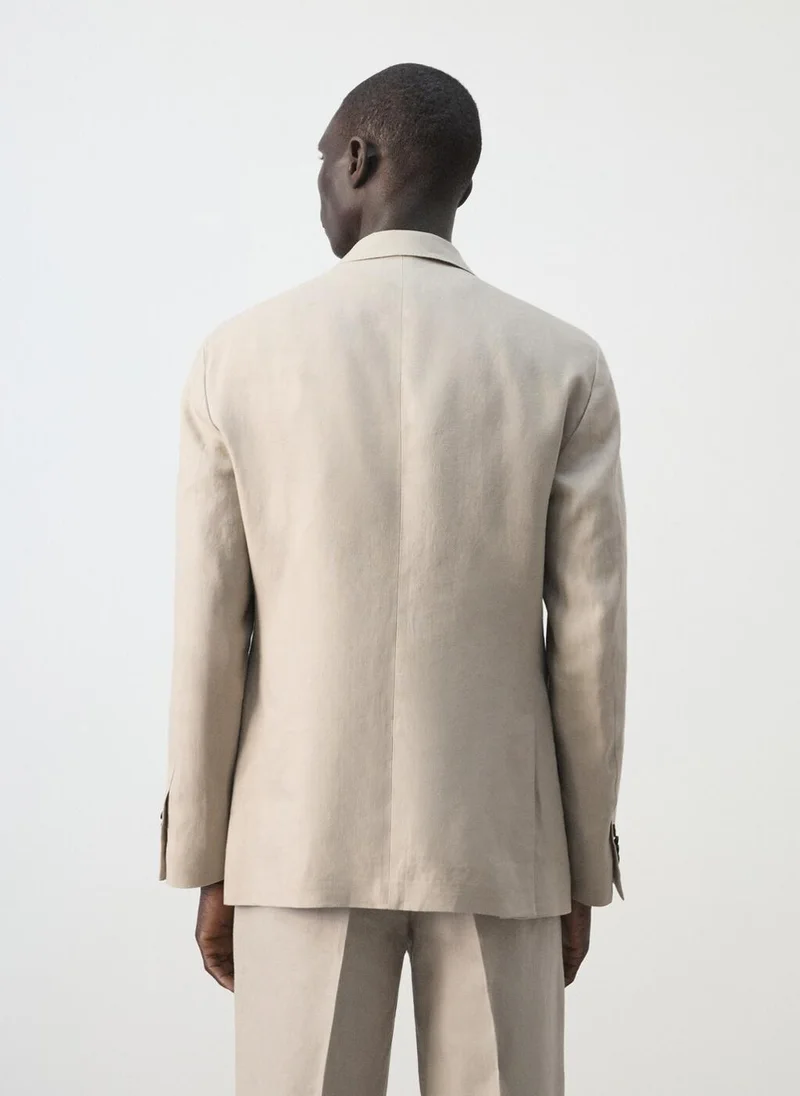 مانجو مان Amalfi 100% linen slim-fit suit jacket