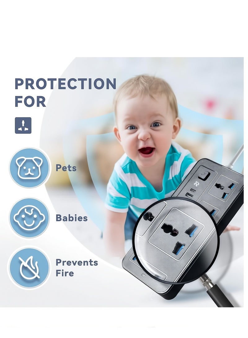 Ruinengda 5 meters Universal Extension Lead with Multiple Function UK Plug 3 Pin Socket Outlet with 6 Gang 3 USB Port 1 Type-C Port 5M Electric Socket Mains Strip for Home Kitchen and Office 5 meters 2000W power - Image 5