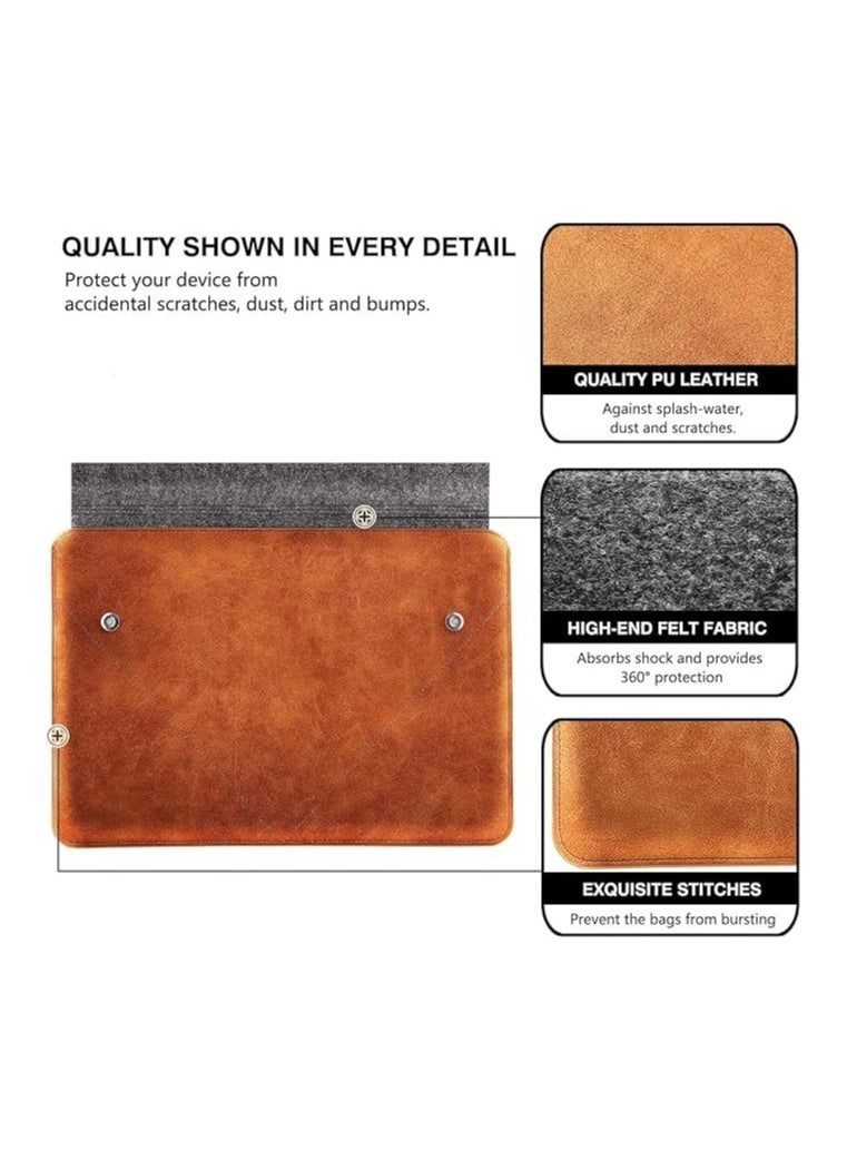 Lightweight 15.6-inch Laptop Bag, Notebook Sleeve for Laptops and Notebooks, Brown for Men