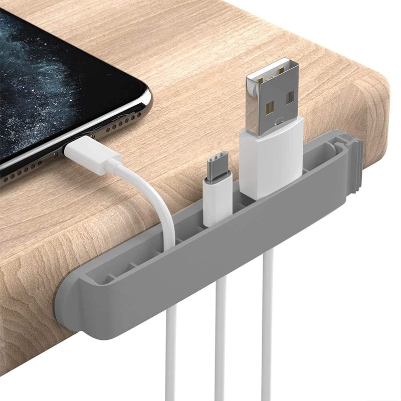 Pzoz Cable Clips, 3 Pack Cord Organizer Charger Cable Management for Organizing Home Office Desk Phone Car Cable Wire, Self Adhesive Cord Holders (Gray) - Image 1