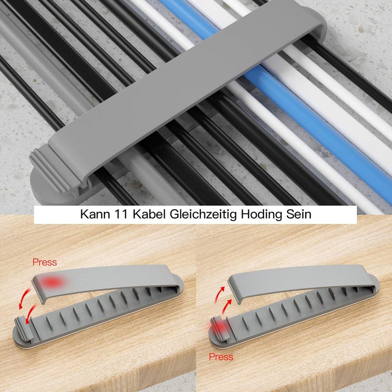 Pzoz Cable Clips, 3 Pack Cord Organizer Charger Cable Management for Organizing Home Office Desk Phone Car Cable Wire, Self Adhesive Cord Holders (Gray) - Image 4