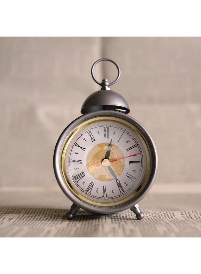 OSALADI Mini Clock Insert 3 Inch Round Quartz Movement Clock Miniature Clock Fit-up White Dial Gold Trim Roman Numerals Red Second Hand - Image 3
