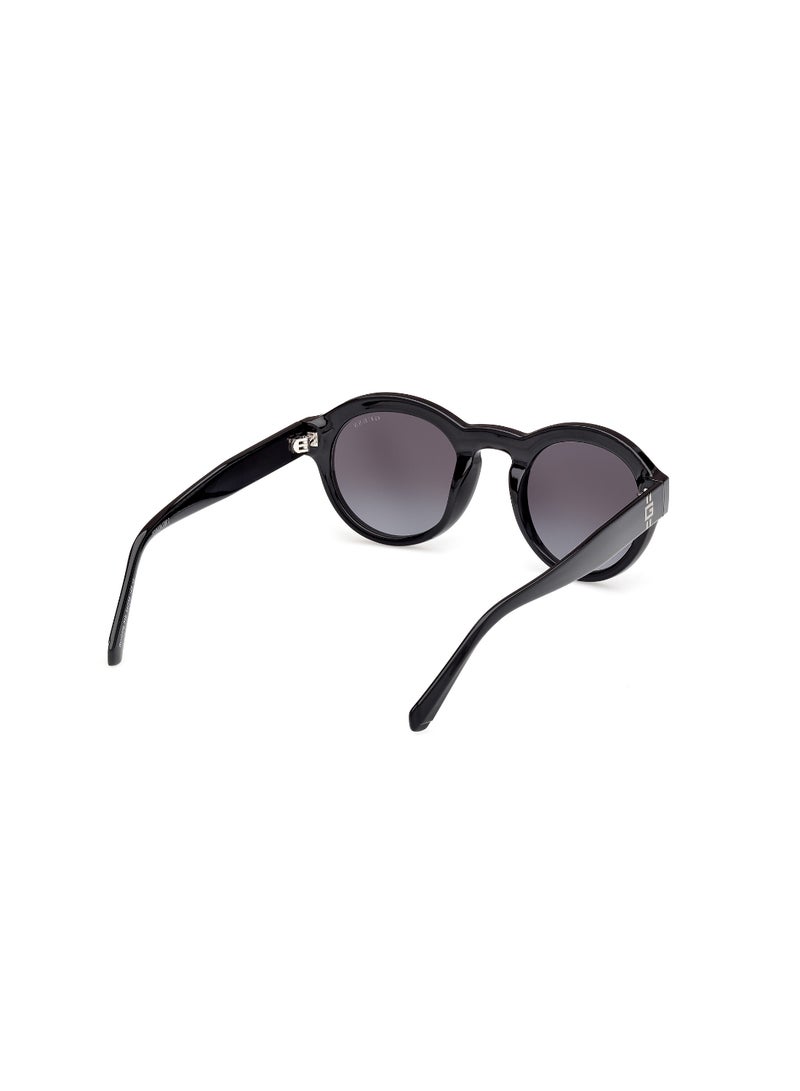 GUESS FULL RIM MALE ROUND BLACK INJECTED SUNGLASSES - Image 5