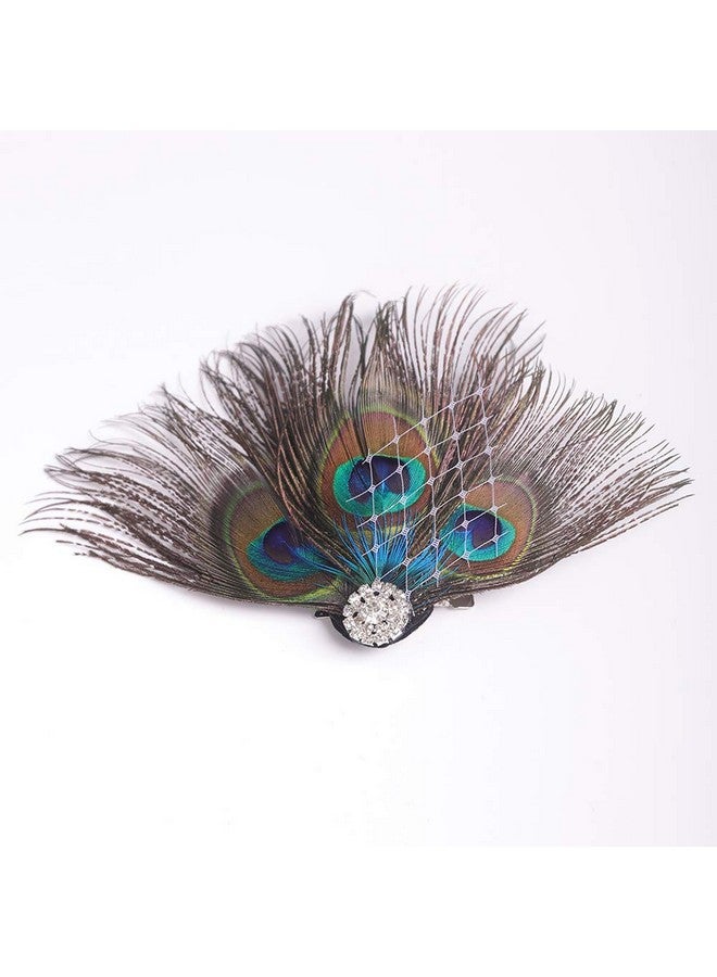 Aimimier 1920S Flapper Peacock Feather Hair Clip Crystal Great Gatsby Hair Piece Vintage Roaring 20S Prom Party Festival Hair Accessories For Women And Girls - Image 5