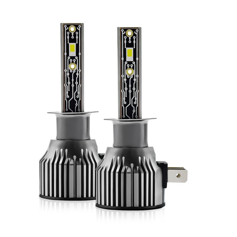 H1 LED Headlight Bulbs IP68 Waterproof Car LED Headlight Bulbs 6500K 120W 12000LM Bright LED Headlights, 2PCS - Image 1