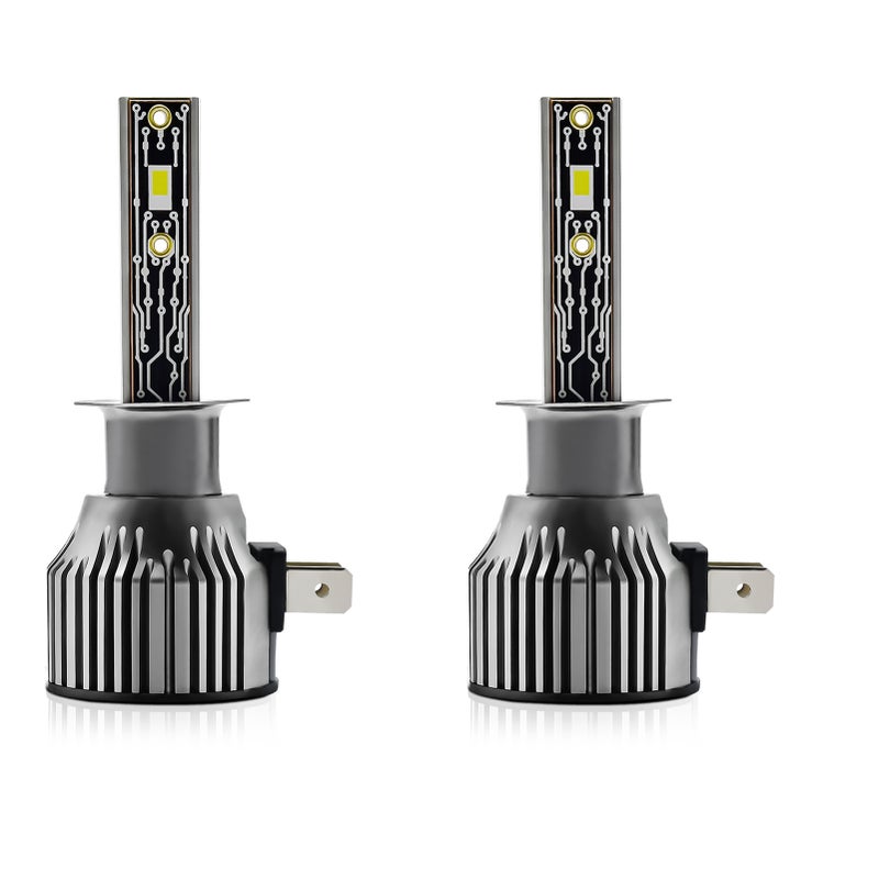 H1 LED Headlight Bulbs IP68 Waterproof Car LED Headlight Bulbs 6500K 120W 12000LM Bright LED Headlights, 2PCS - Image 2