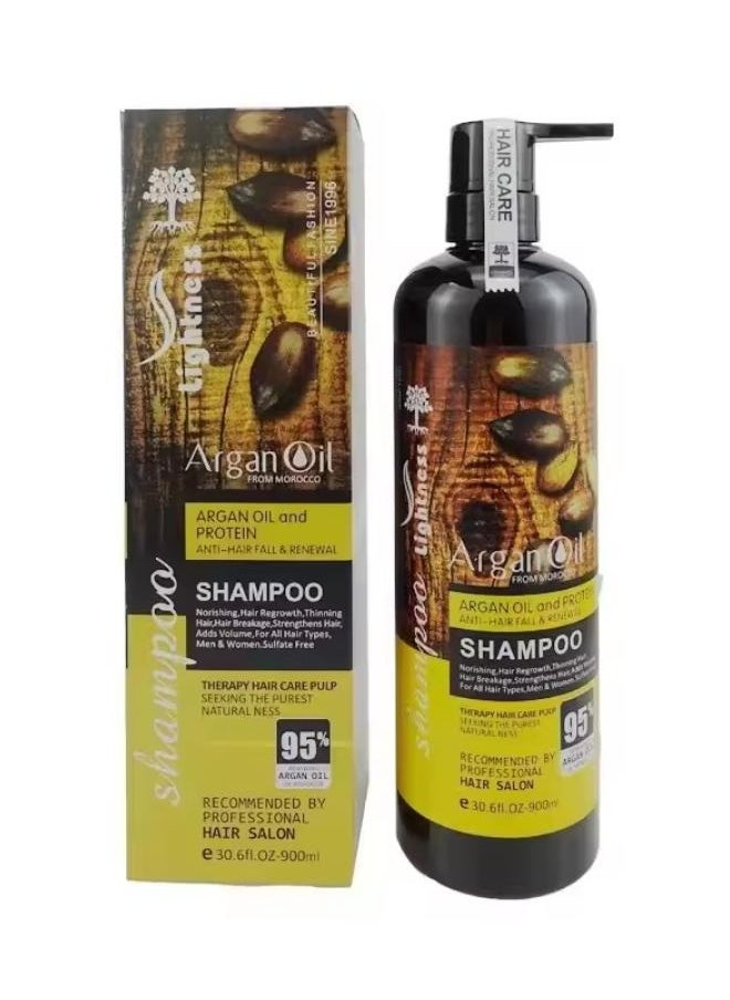Lightness Argan Oil And Protein Anti Hair Fall And Renewal Shampoo  900 ML  - Image 1