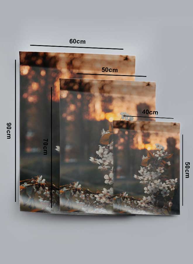 لوحة بوستر ديكور لوحة بدون فريم مع أربع قطع منفصلة من اللاصق ذو الوجهين تصميم زهور البتلة غرفة النوم غرفة المعيشة وديكور المكتب - Image 4