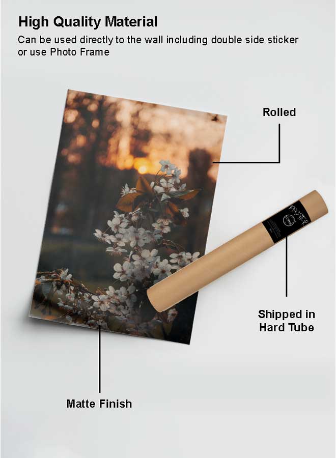 لوحة بوستر ديكور لوحة بدون فريم مع أربع قطع منفصلة من اللاصق ذو الوجهين تصميم زهور البتلة غرفة النوم غرفة المعيشة وديكور المكتب - Image 2