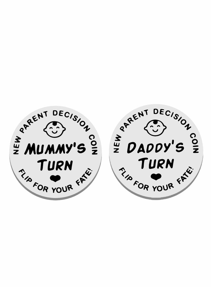 KASTWAVE Decision Coin New Baby Gift for Mom Dad Pregnant Mothers First Time Parents to be Birthday Funny Present Double-Sided - Image 1
