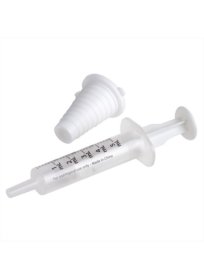 Ezy Dose Kids Baby Oral Syringe & Dispenser Calibrated for Liquid Medicine, Reduce Mess, Easy Way to Orally Administer Medication, 5 mL/1 TSP, Includes Bottle Adapter, Clear, BPA Free  - Image 1