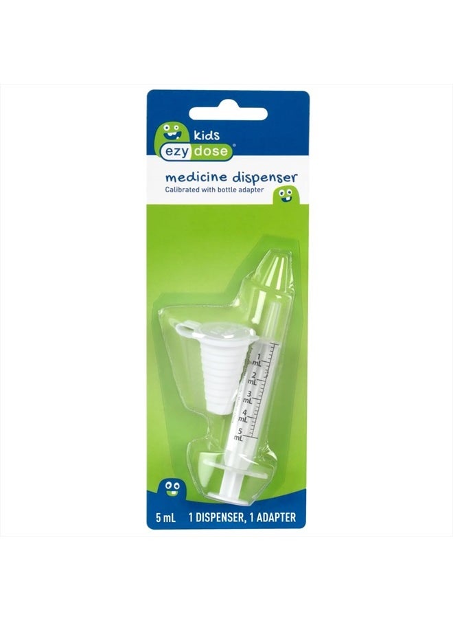 Ezy Dose Kids Baby Oral Syringe & Dispenser Calibrated for Liquid Medicine, Reduce Mess, Easy Way to Orally Administer Medication, 5 mL/1 TSP, Includes Bottle Adapter, Clear, BPA Free  - Image 4